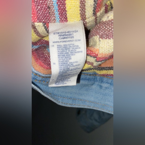 Anthropologie I Love H81 BOHO Lined Denim Blue Jean Jacket - Picture 7 of 8